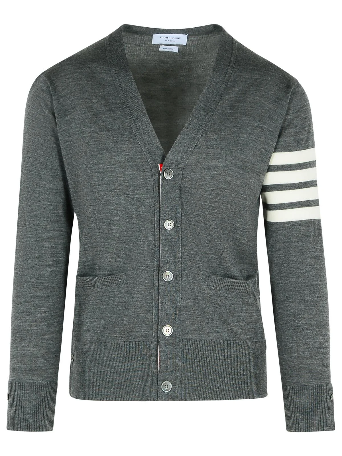 Thom Browne '4-Bar' Grey Virgin Wool Cardigan Men - 1