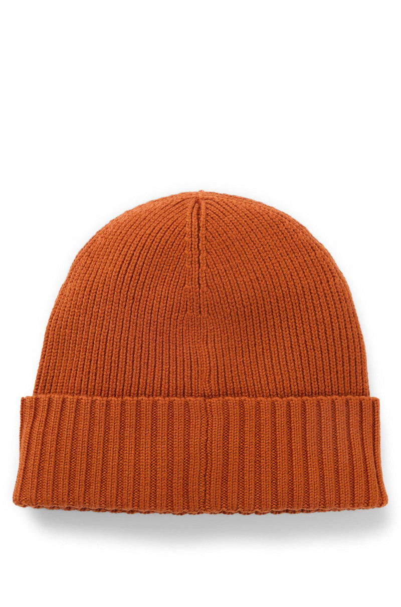 BOSS BEANIE HAT IN VIRGIN WOOL WITH LOGO PLAQUE outlook