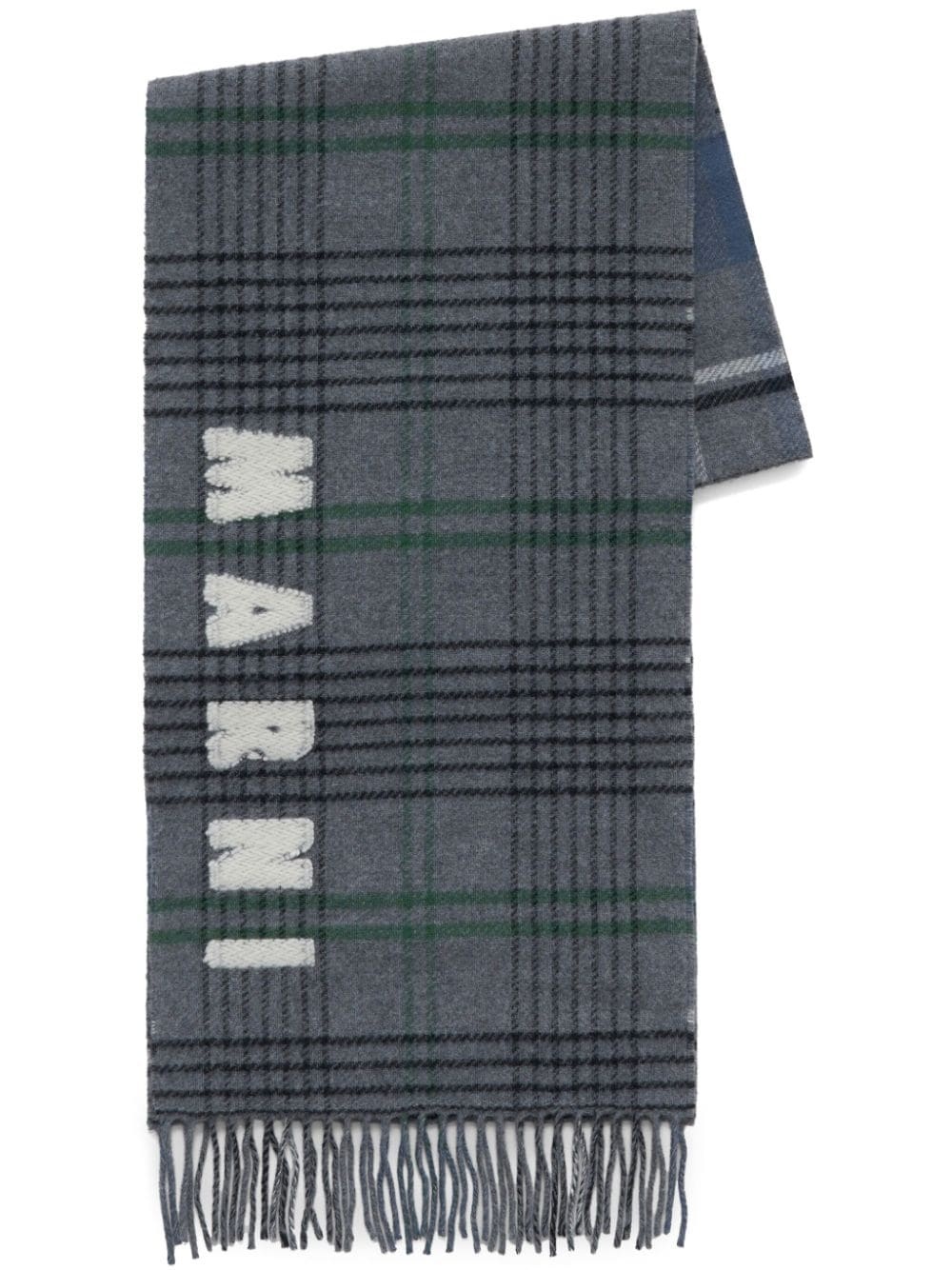 intarsia-knit logo scarf - 1