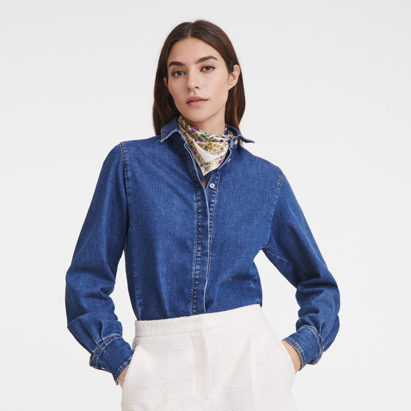 Pearl necklace Silk scarf 50 Navy - OTHER 2