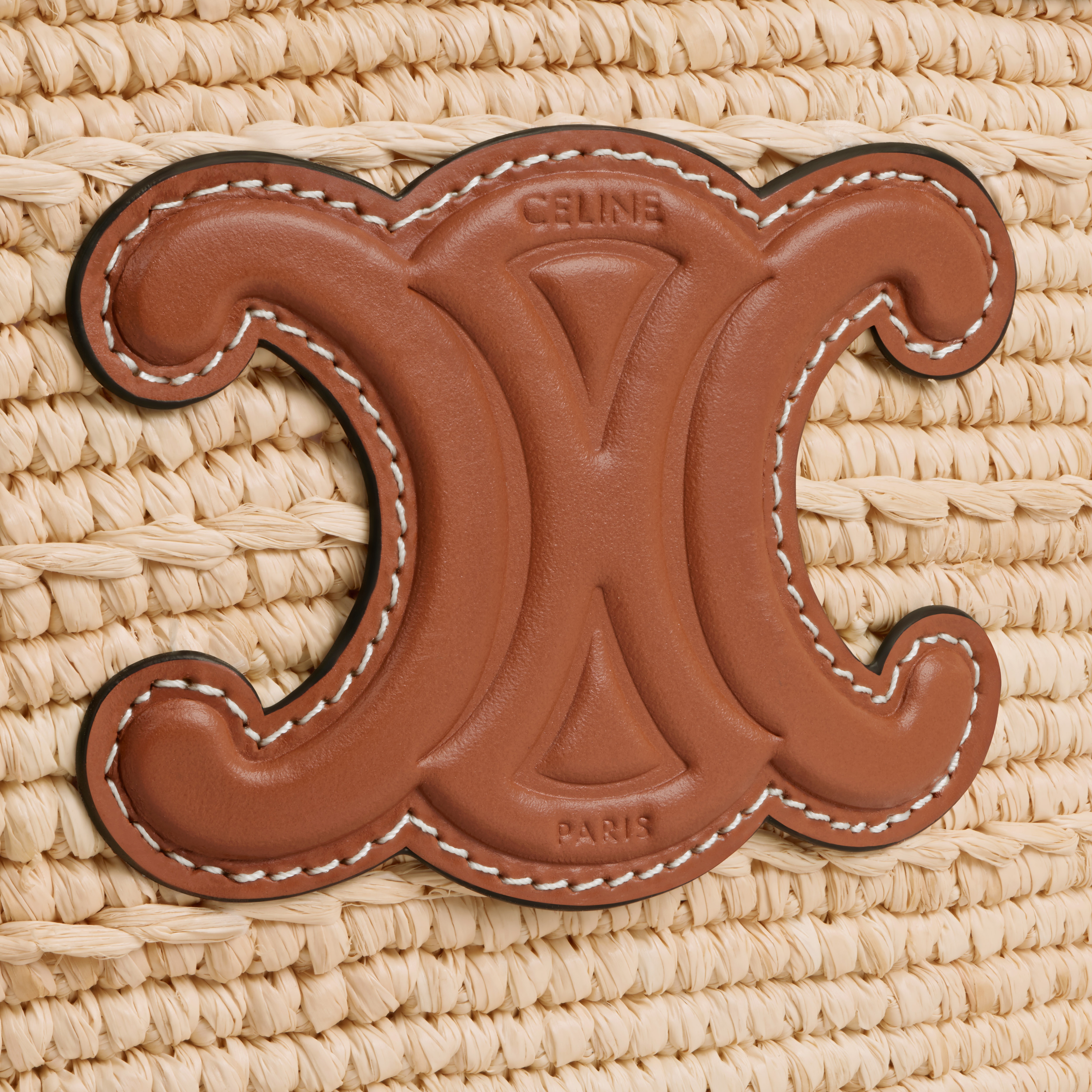 かごバッグ Celine Nano Supple Handbag CELINE NANO SUPPLE in RAFFIA AND CALFSKIN | REVERSIBLE