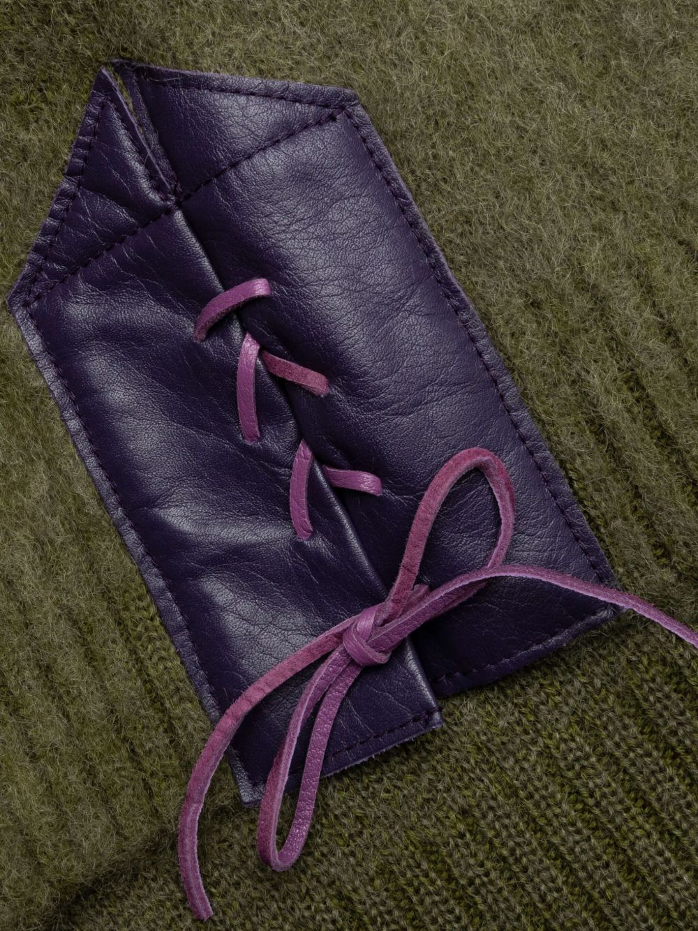 leather-patch cardigan - 3