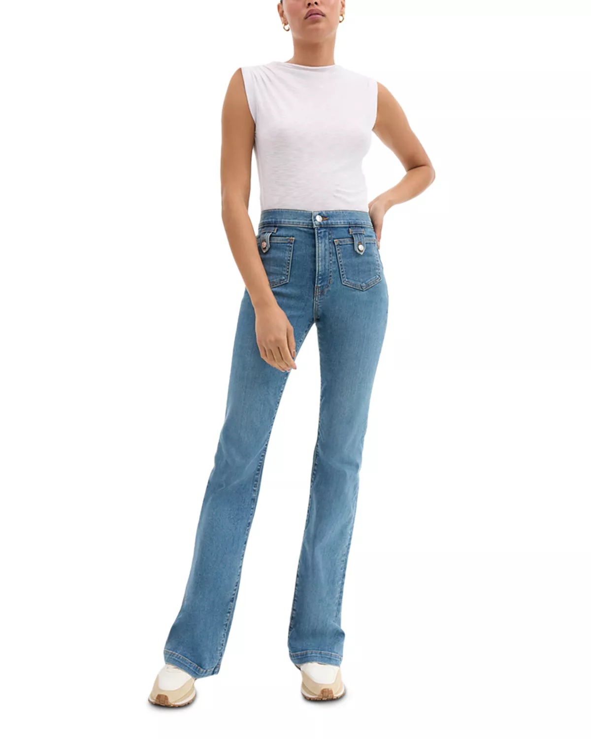 Beverly High Rise Skinny Flare Jeans in Enough Said - 4