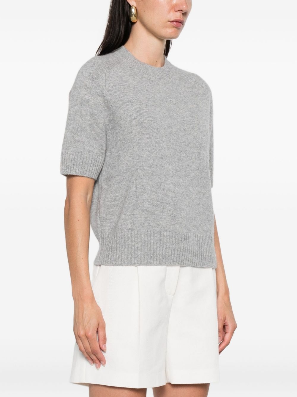 short-sleeve cashmere sweater - 3