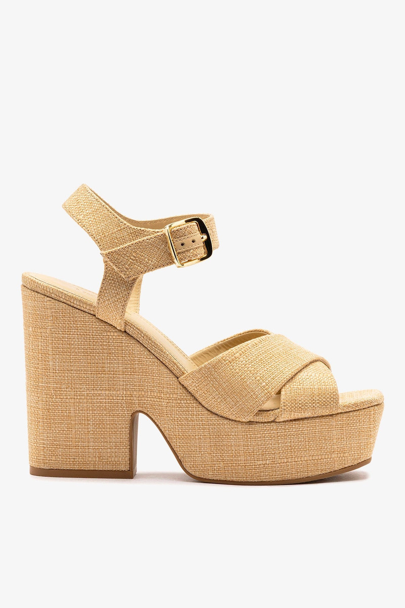 Cher Sandal In Beige Raffia 1