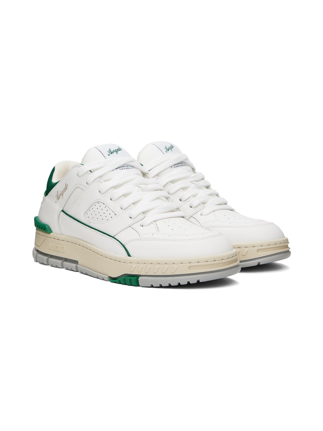 White & Green Area Lo Sneakers - 4