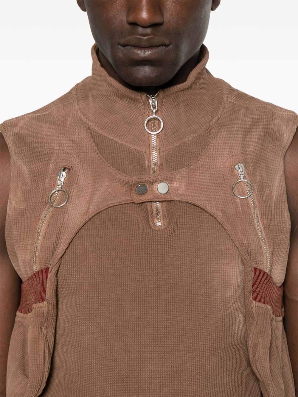 waffle-jersey vest - 4