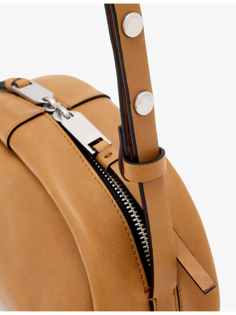 ALLSAINTS Rosalie Curved Leather Cross-Body Bag outlook