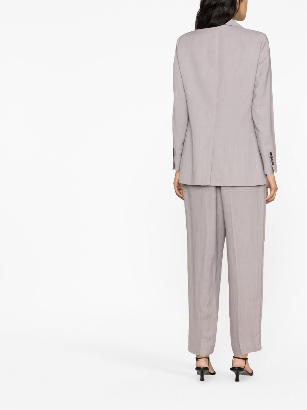 double-breasted woven suit jacket - 4