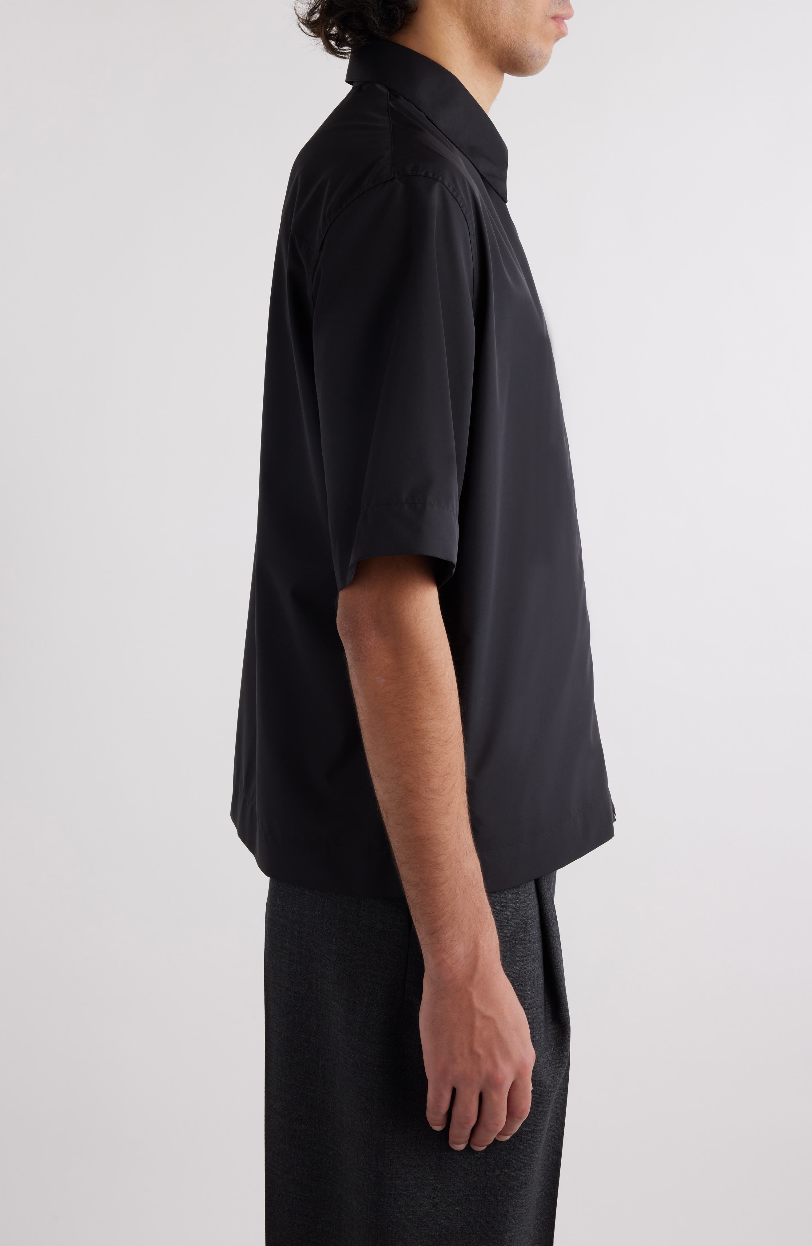 Short Sleeve Zip-Up Shirt - 4
