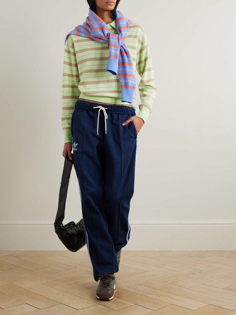GUEST IN RESIDENCE Striped cashmere polo sweater Green outlook