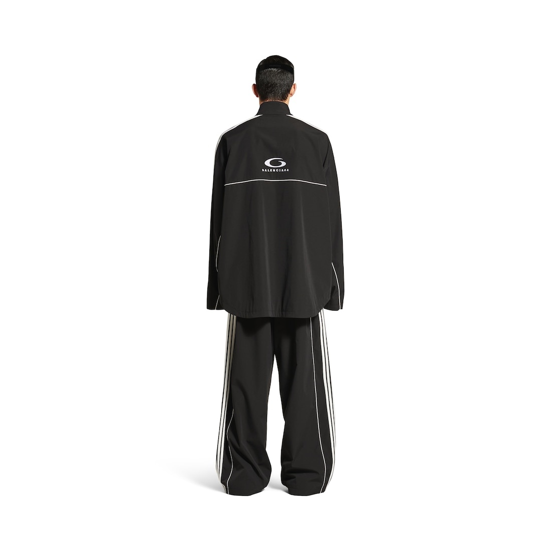 Men's Large Tracksuit Jacket in Black - 4