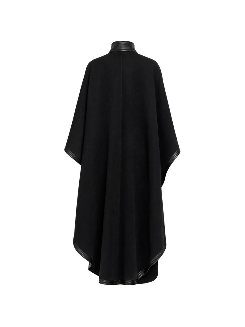 ELIE SAAB leather-trim cape outlook