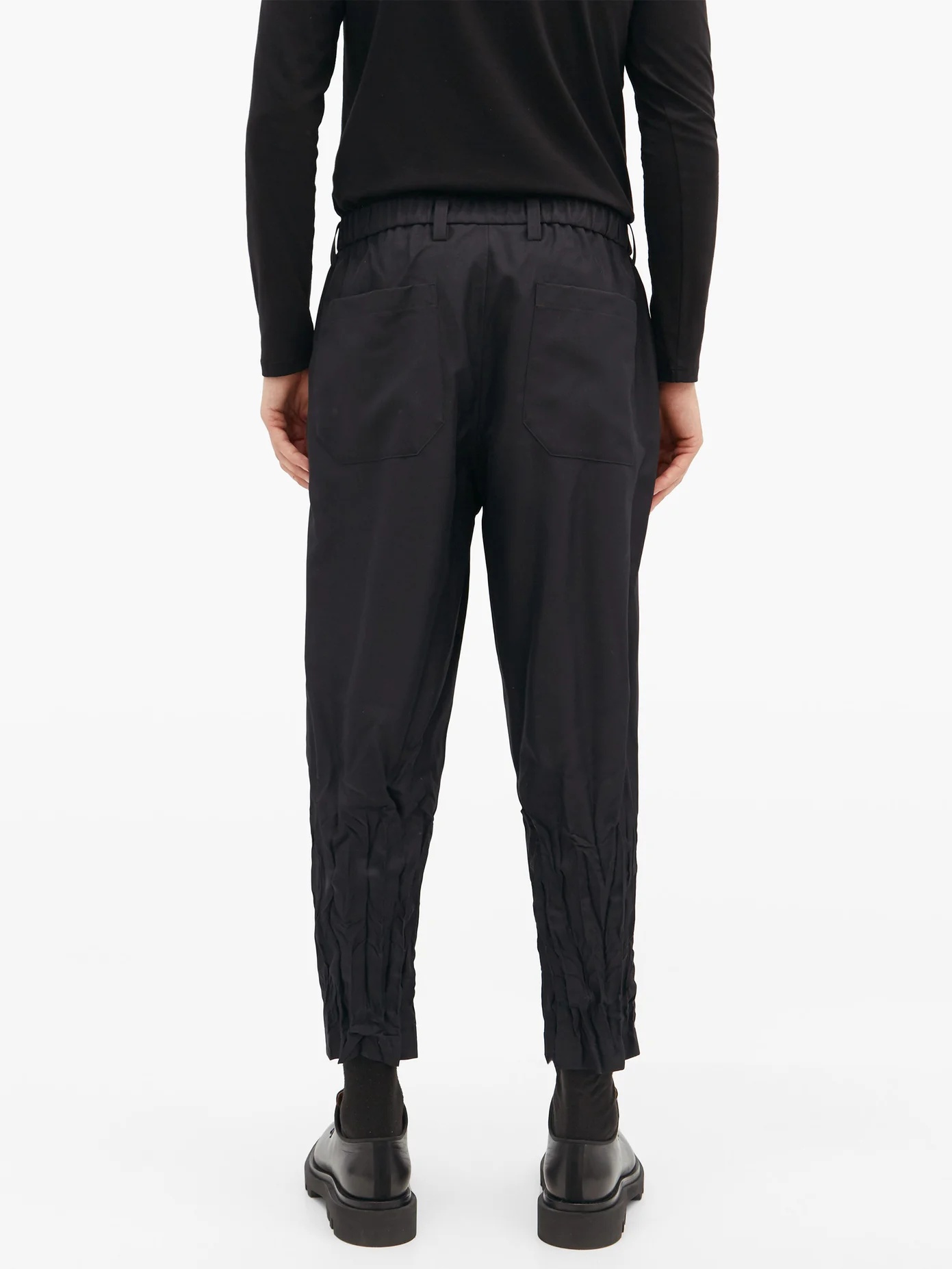 Crinkled-cuff technical jersey trousers - 5