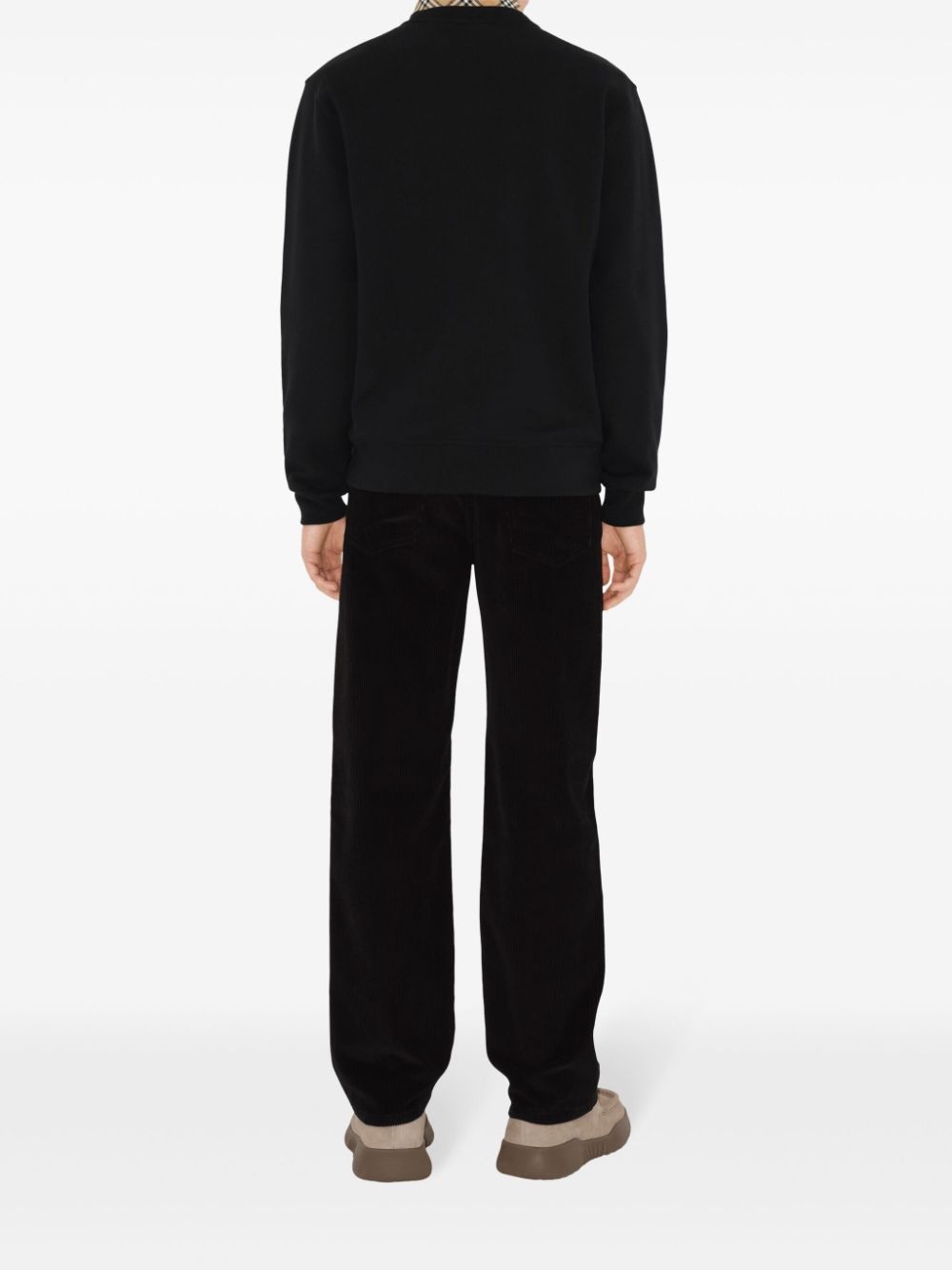 check-patch cotton sweatshirt - 4