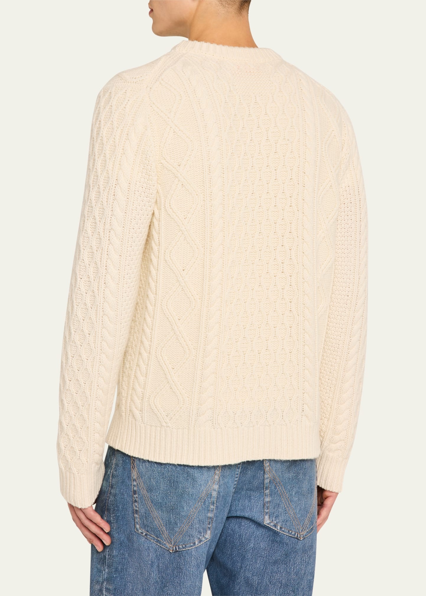 Men's Wool-Cashmere Cable-Knit Sweater - 3