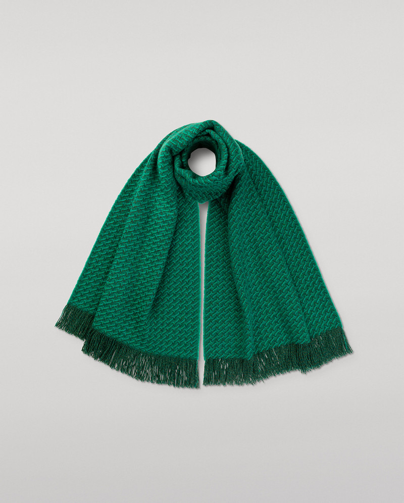 Iona Green Cashmere Scarf 1