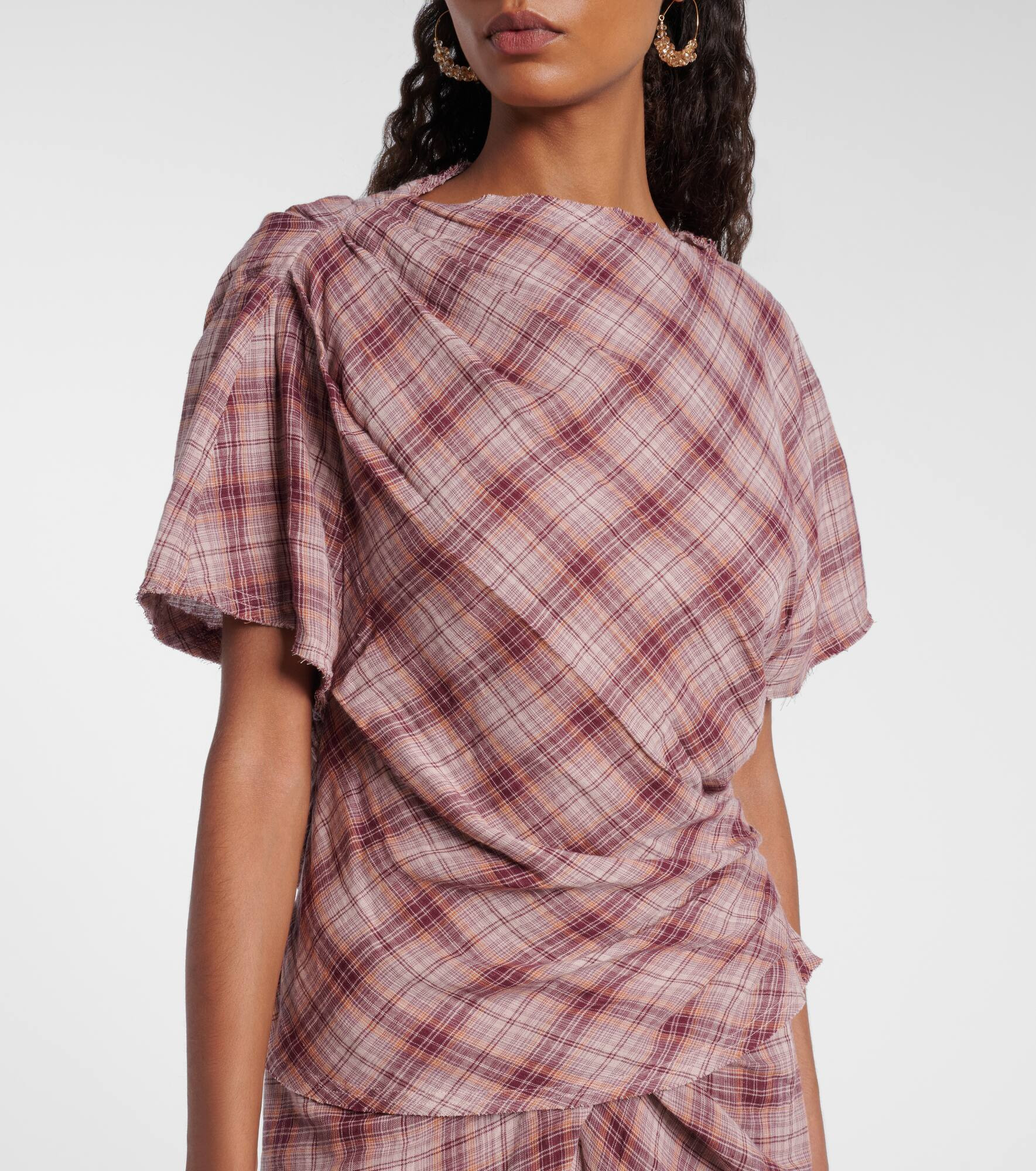 Neyela checked cotton T-shirt - 5