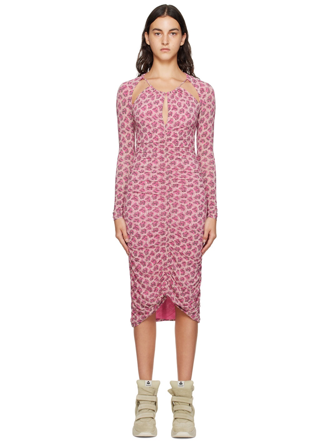 Pink Logane Midi Dress - 1