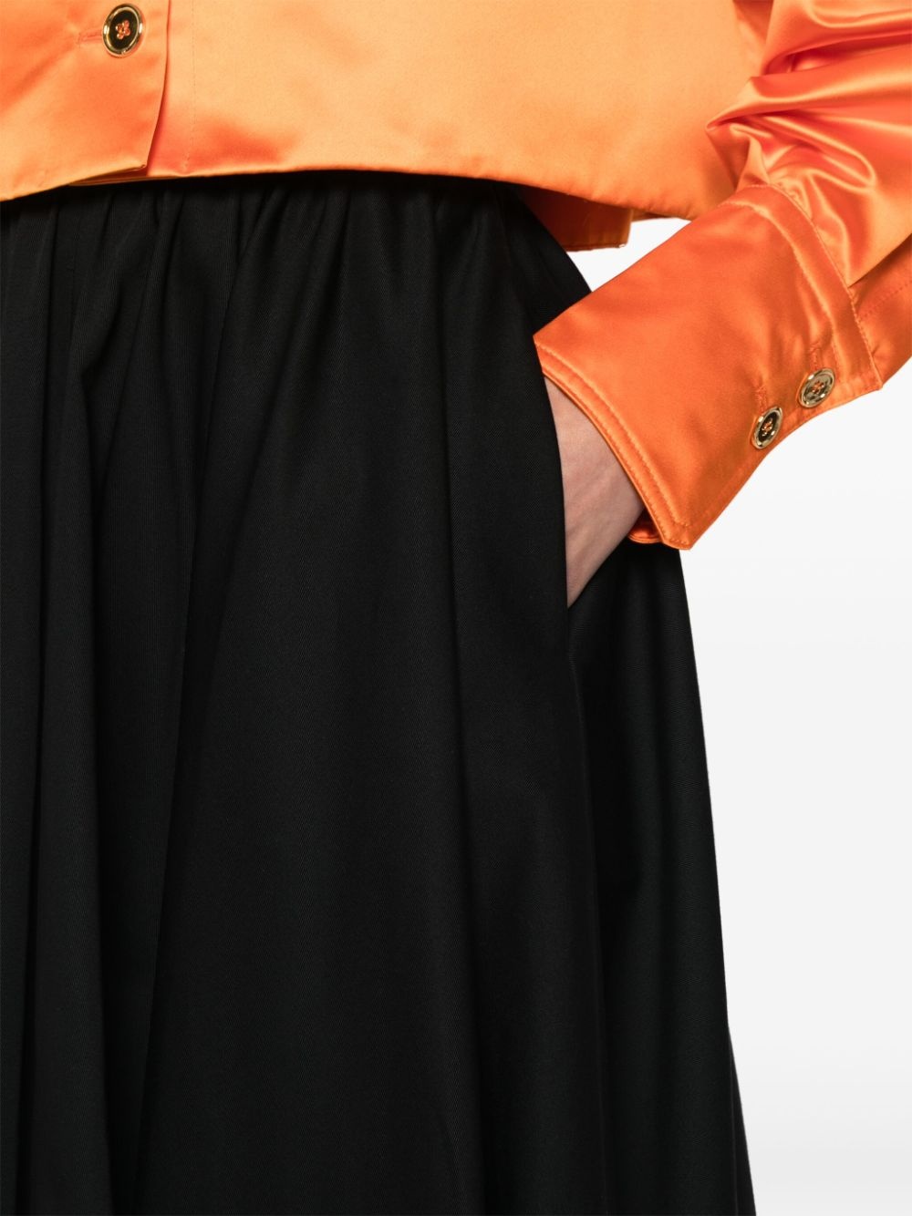 Volume gabardine midi skirt - 5