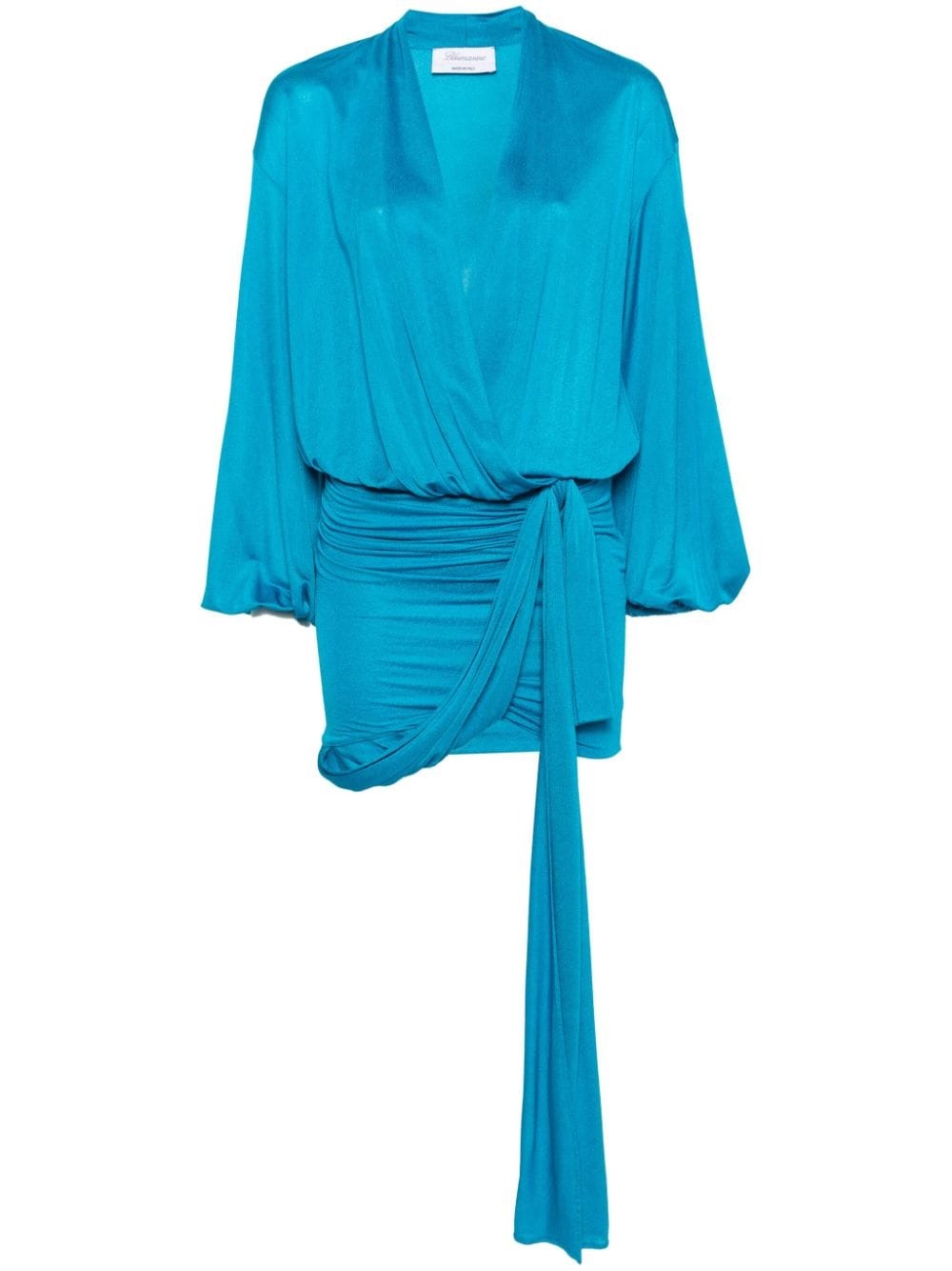 draped V-neck mini dress - 1