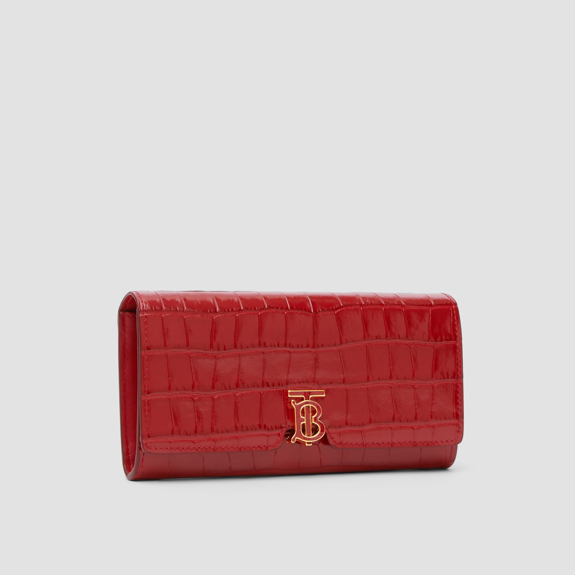 Embossed Leather TB Continental Wallet - 4
