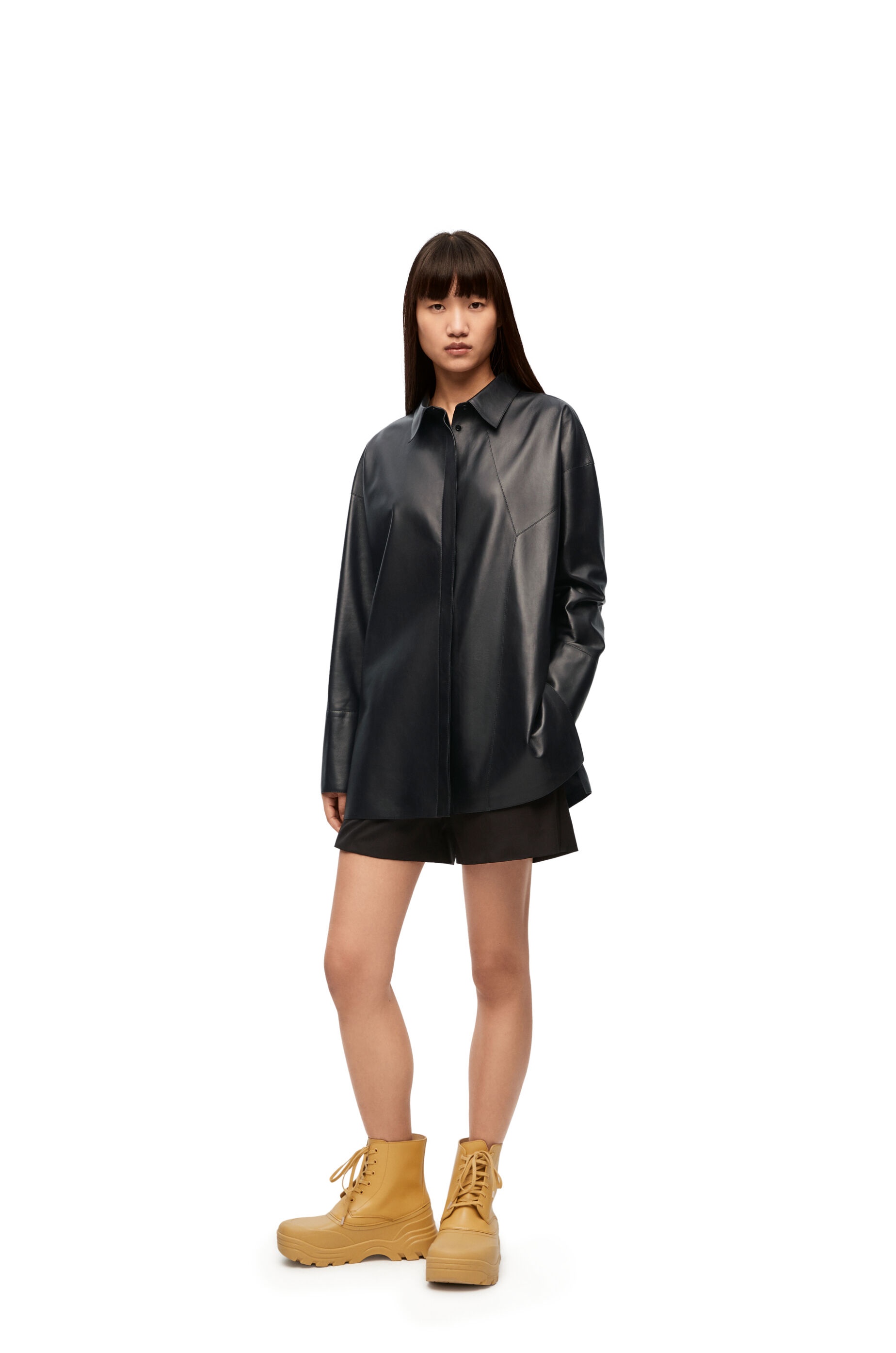 Puzzle shirt in nappa lambskin - 2