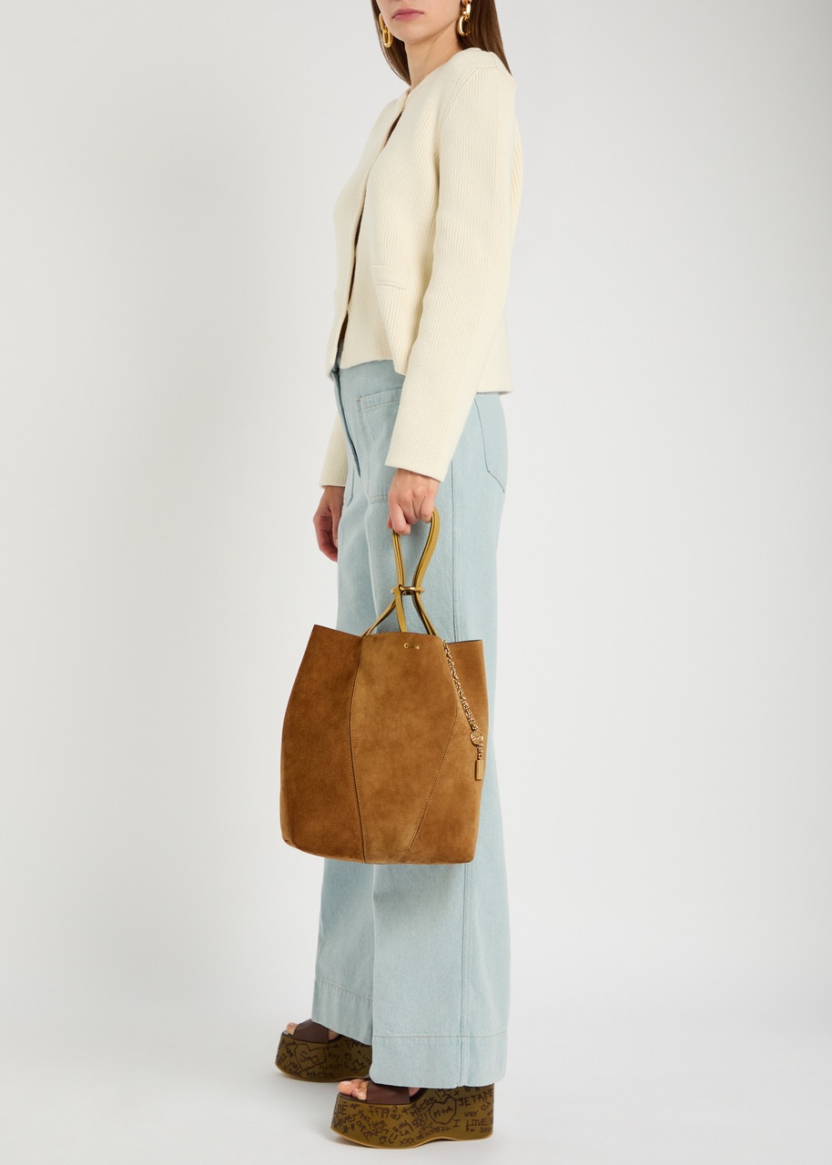 Chloe Spin Medium Suede Tote - 6