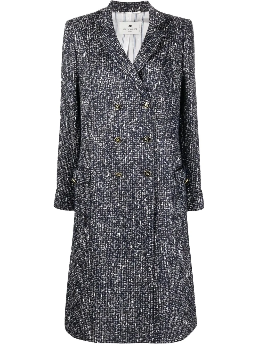 Pegaso-button tweed coat - 1