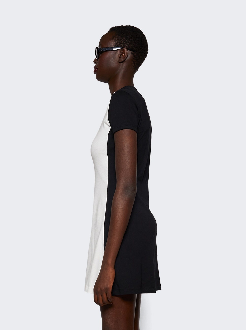 Contrast Frame Mini Dress Heritage White And Black - 4