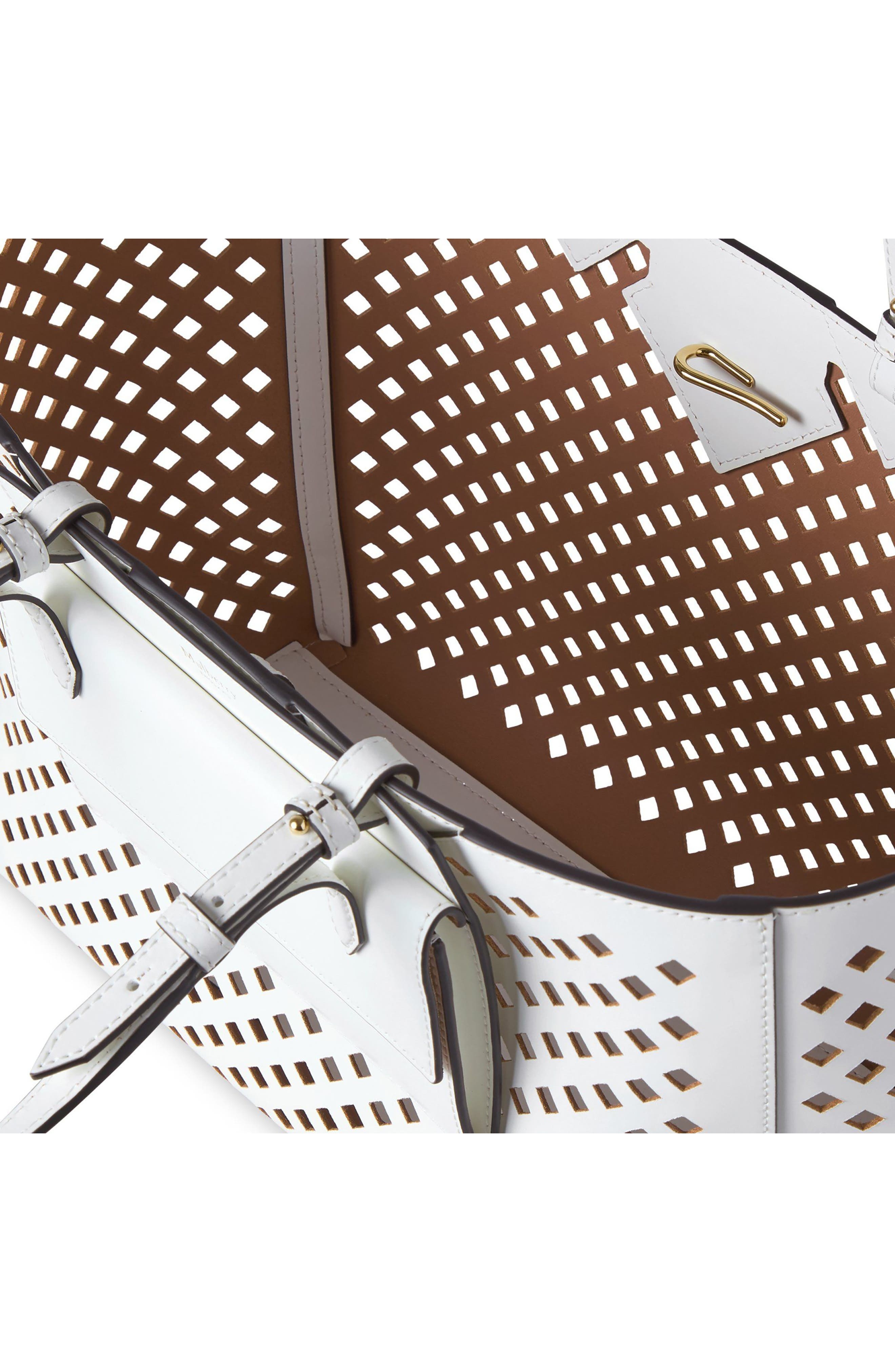 Mulberry Diamond Perforated Leather Tote in White at Nordstrom - 4