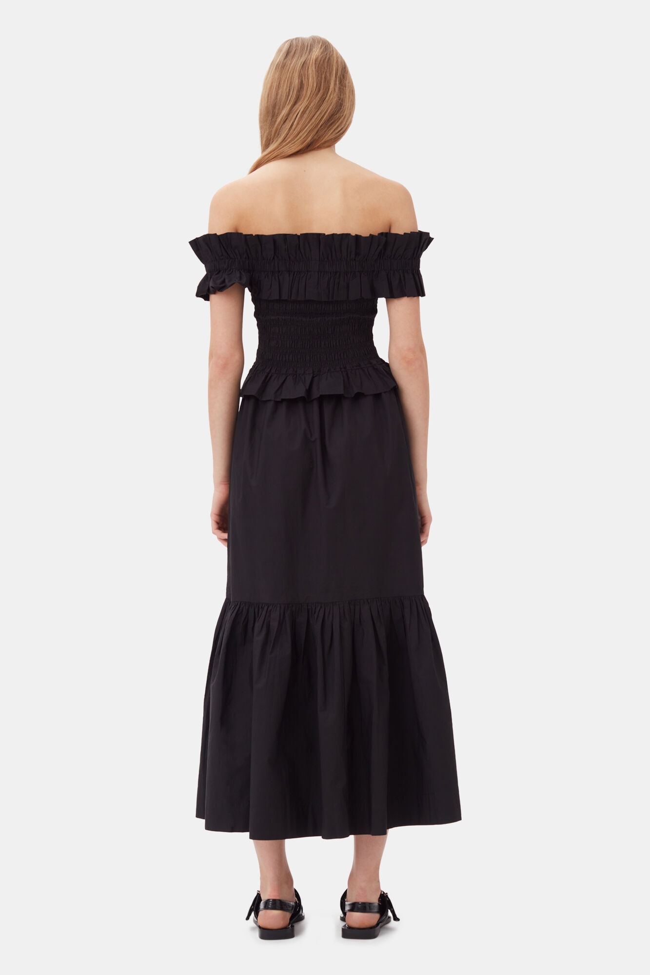 COTTON POPLIN MAXI FLOUNCE SKIRT - 4