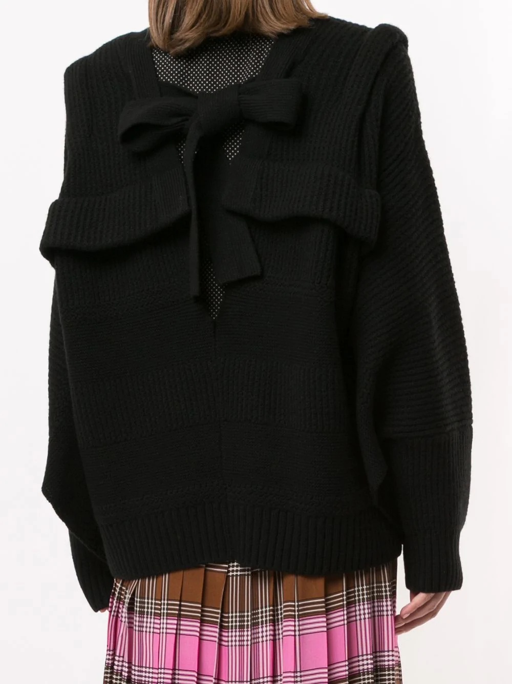 bow oversized cotton jumper - 4