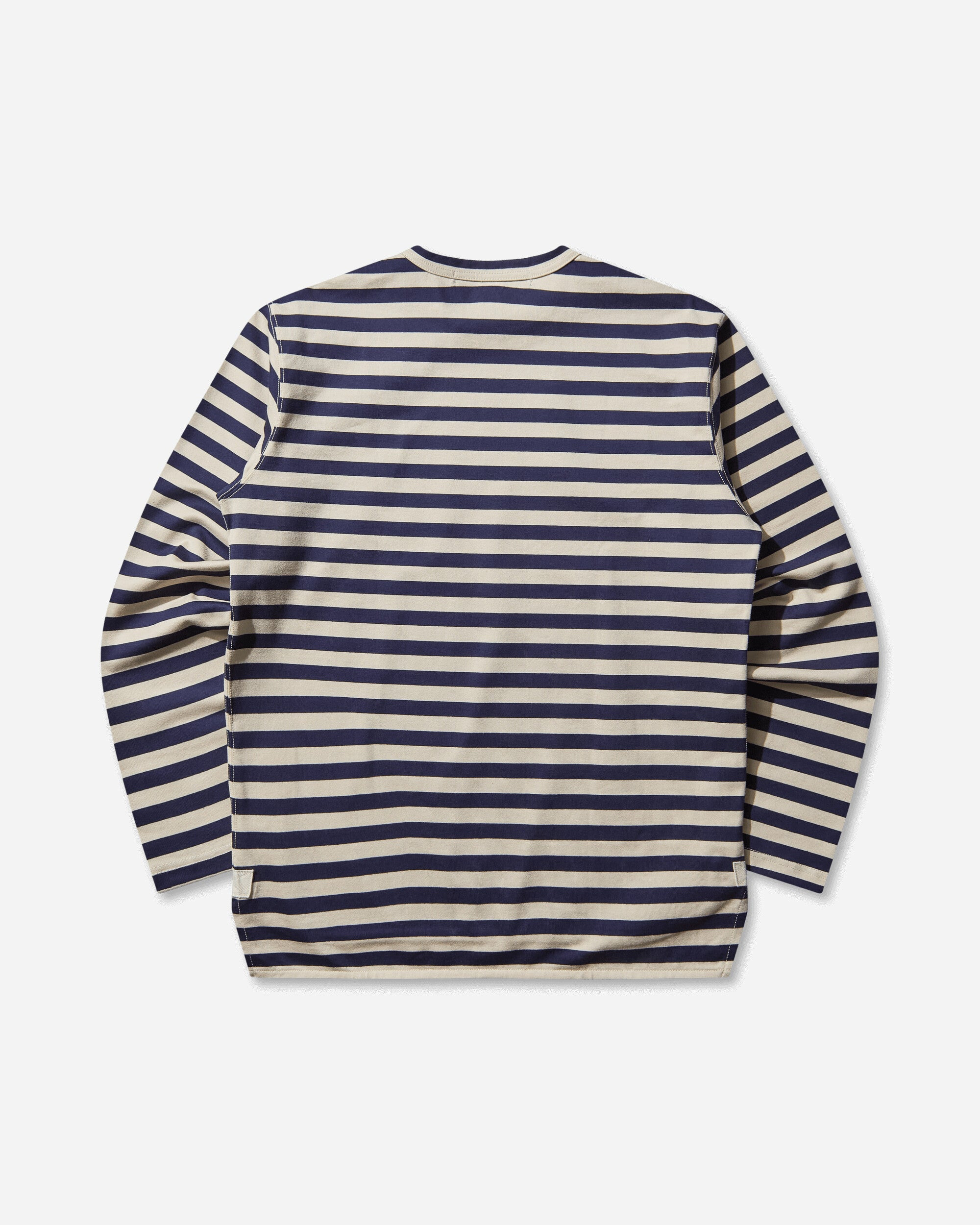 Men's Striped Longsleeve T-Shirt Off White / Navy - 2