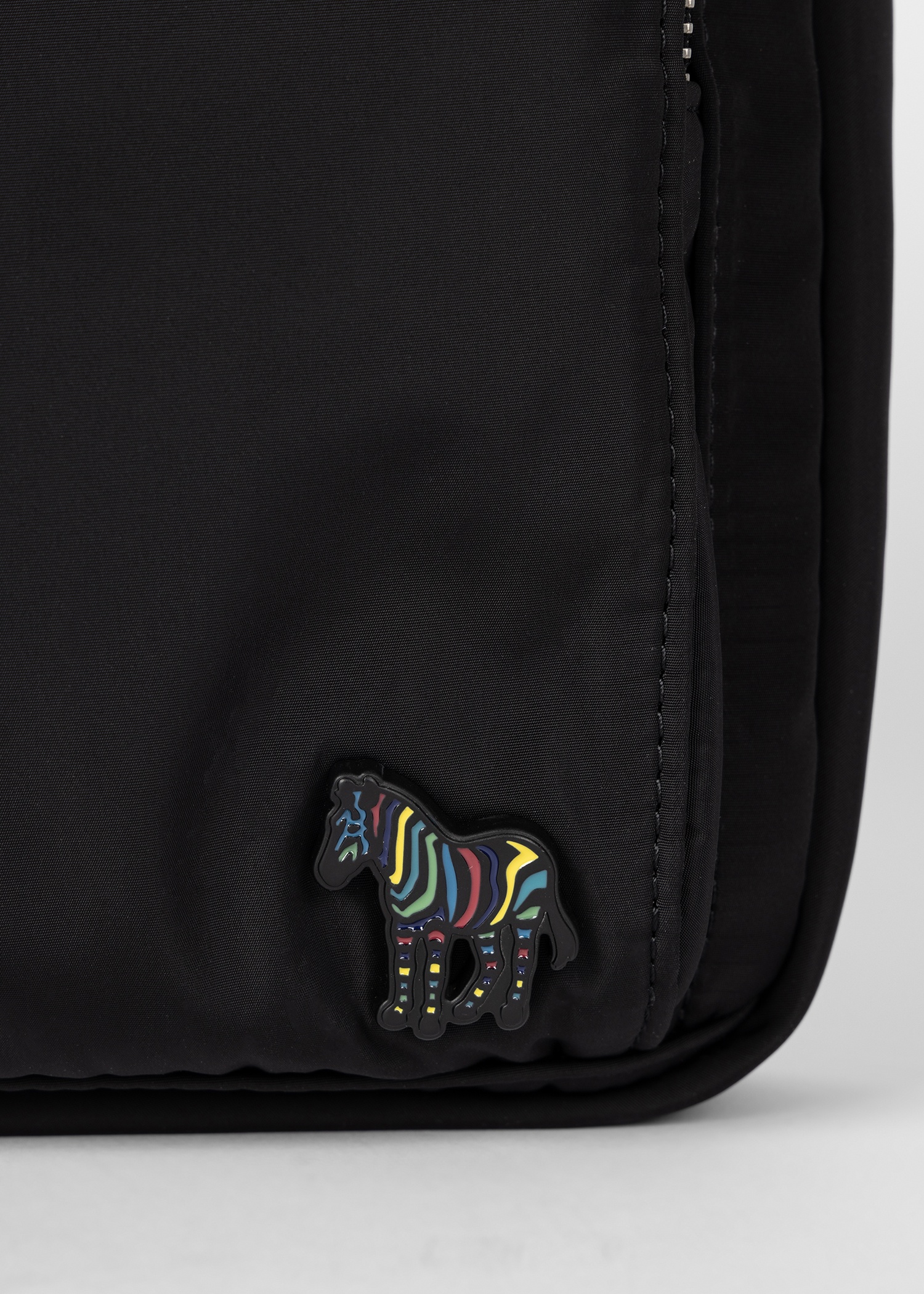 Black Recycled Polyester Zebra Messenger Bag - 5