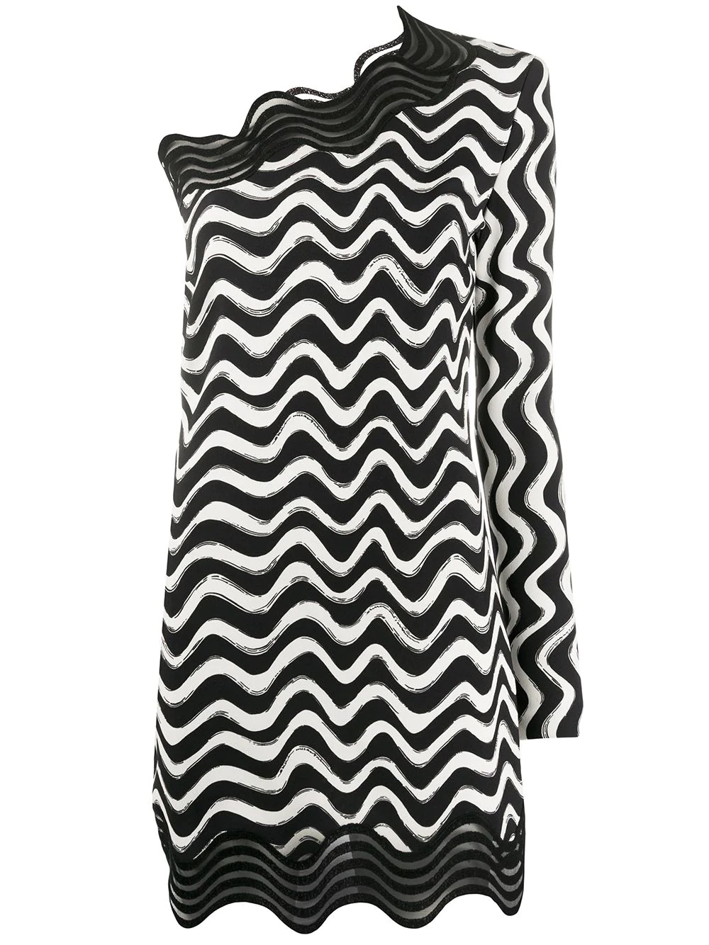 swirl one-shoulder dress - 1