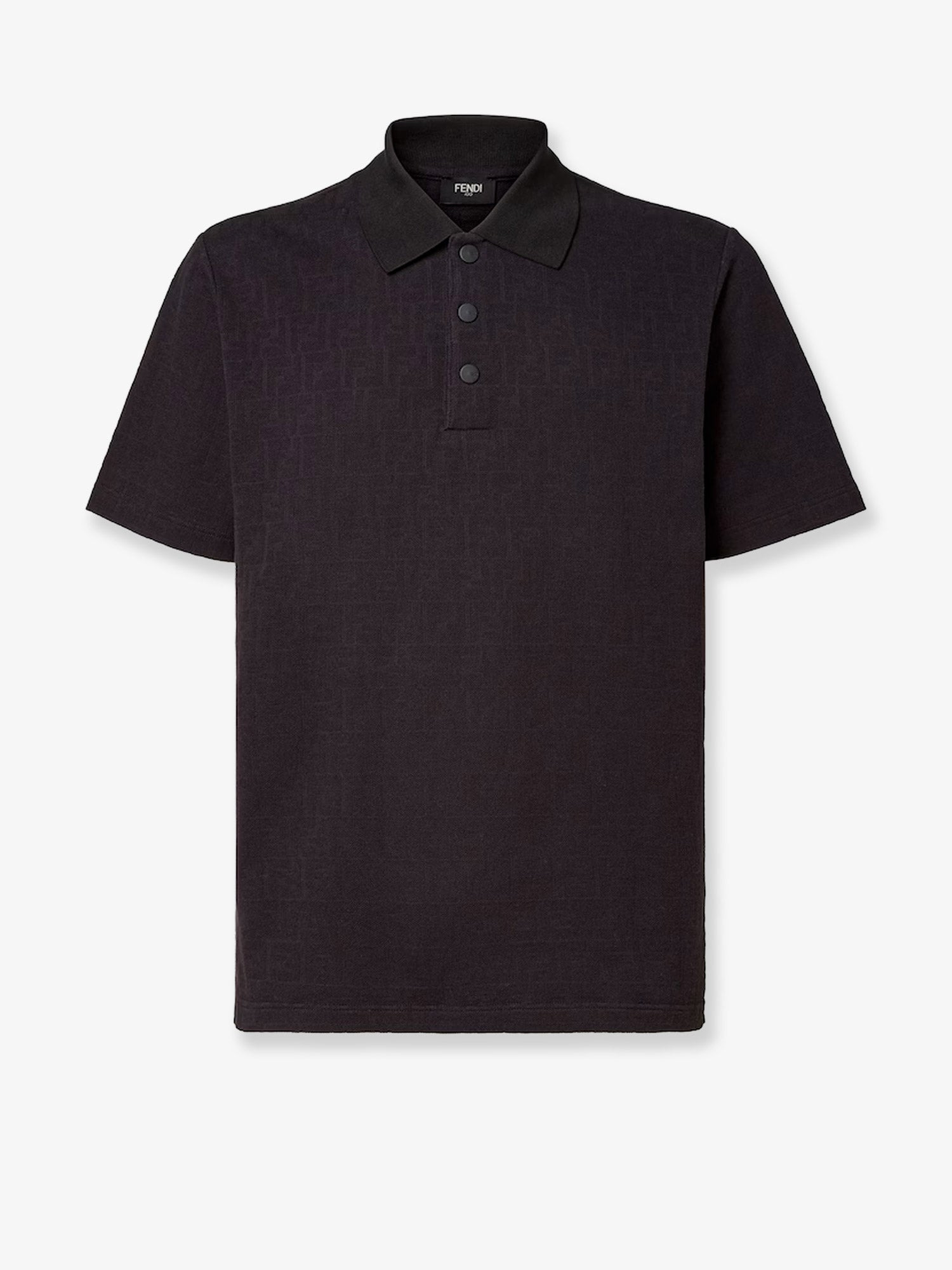 COTTON POLO SHIRT WITH FF MOTIF - 1