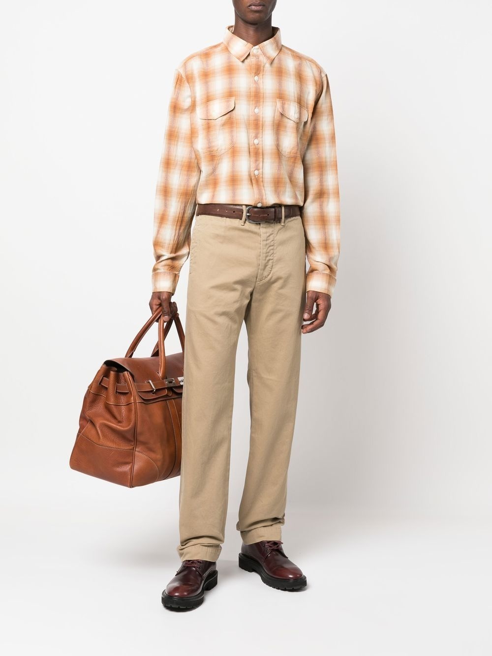 twill straight-leg trousers - 2
