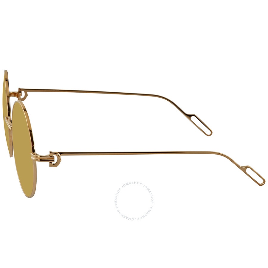 Cartier Yellow Round Ladies Sunglasses CT0156S 004 56 - 4