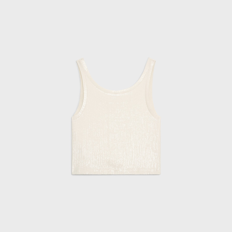 CELINE Embroidered tank top in silk jersey outlook