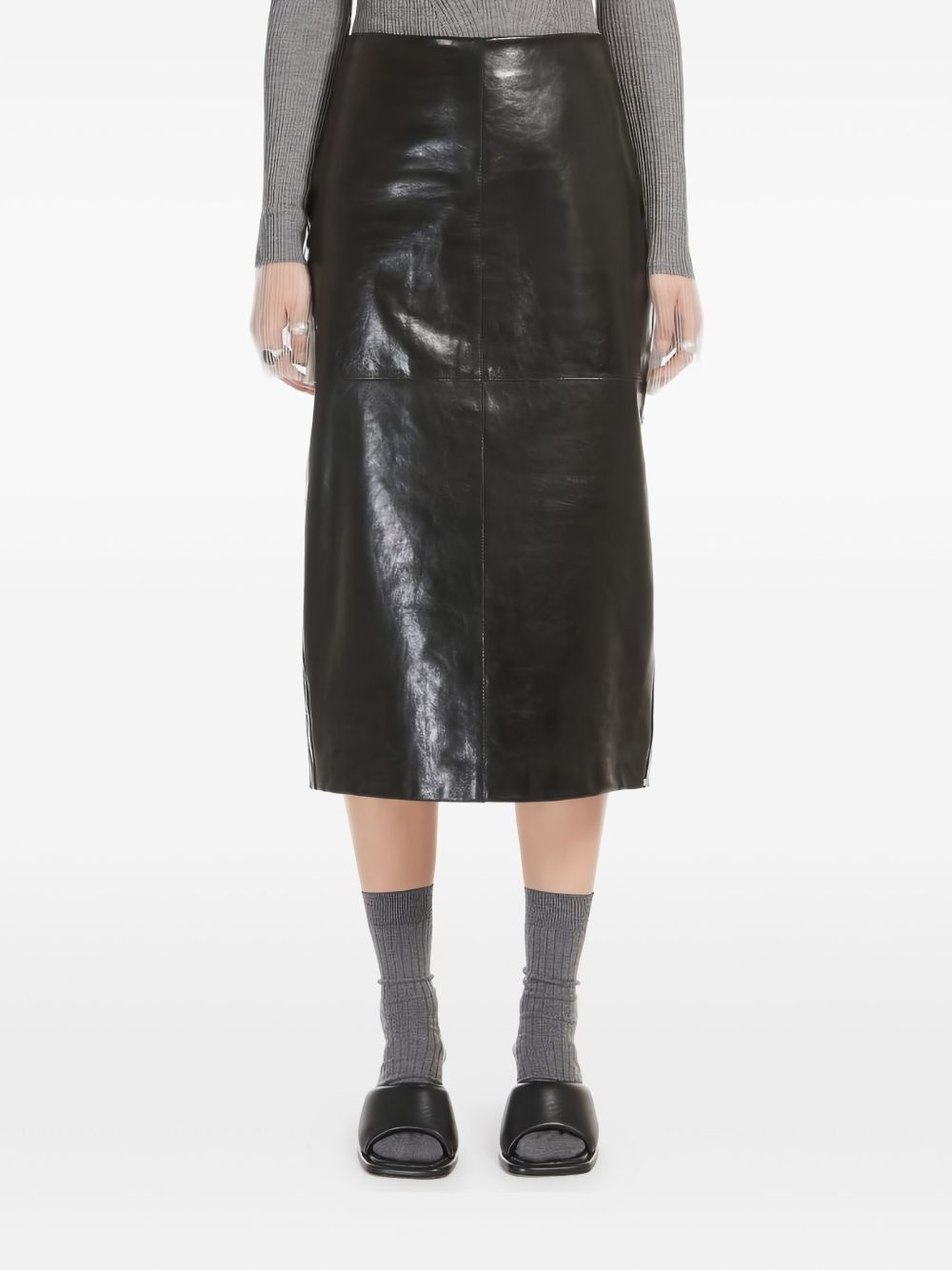 leather high-waisted skirt - 2