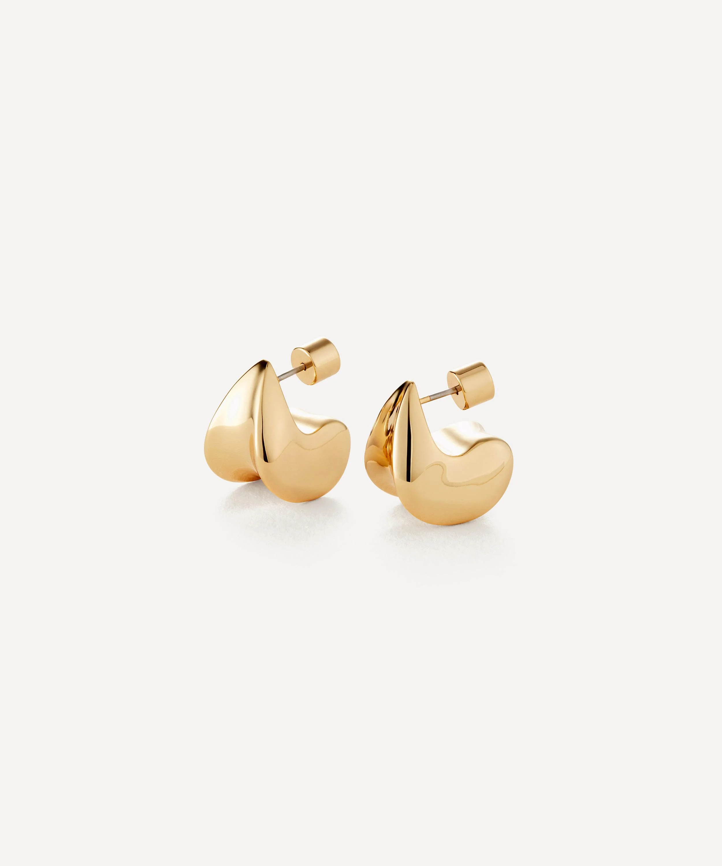14ct Gold-Plated Small Paige Puff Earrings - 1
