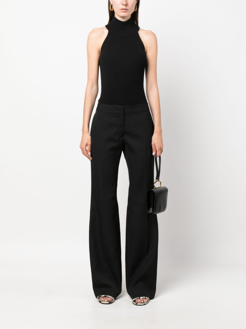 mid-rise flared tailored trousers - 2