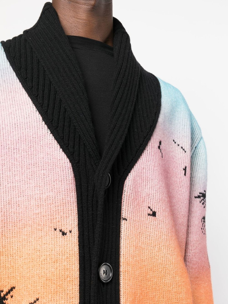 Hawaii-print button-up cardigan 5