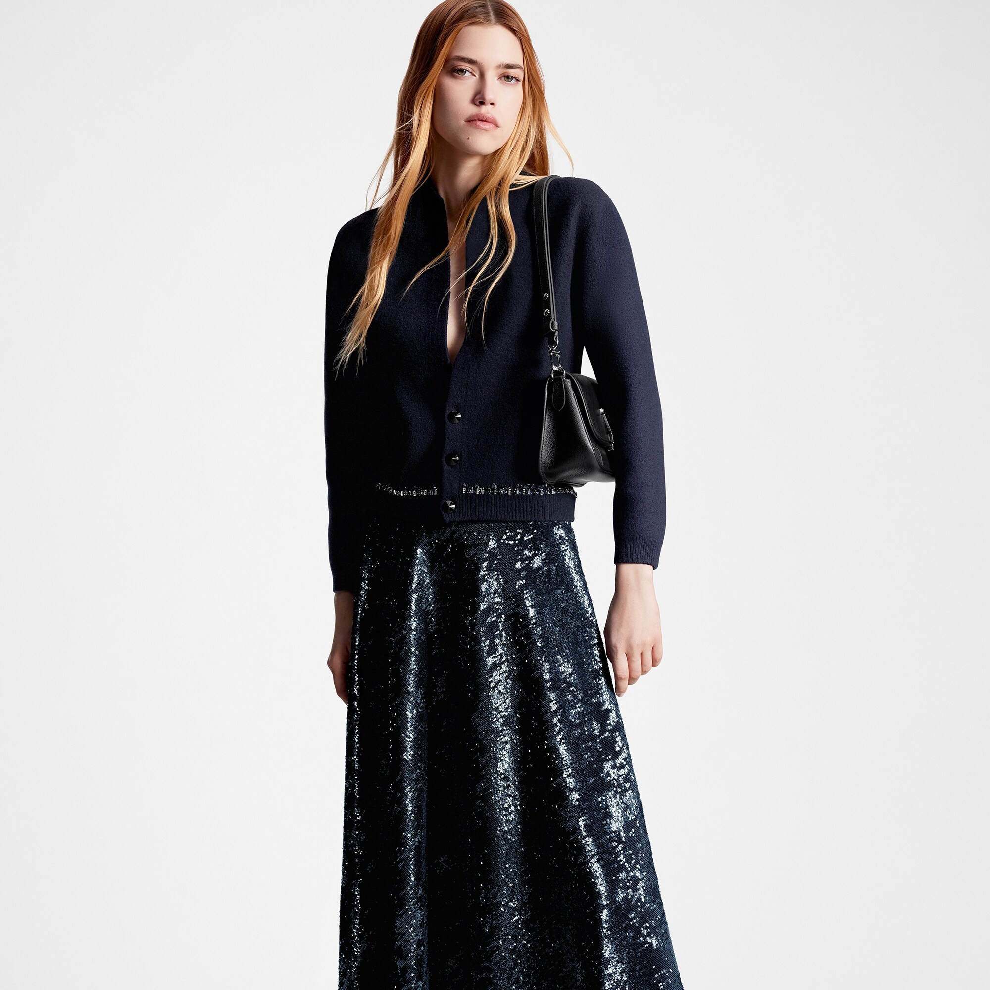 Flared Sequin Skirt - 5