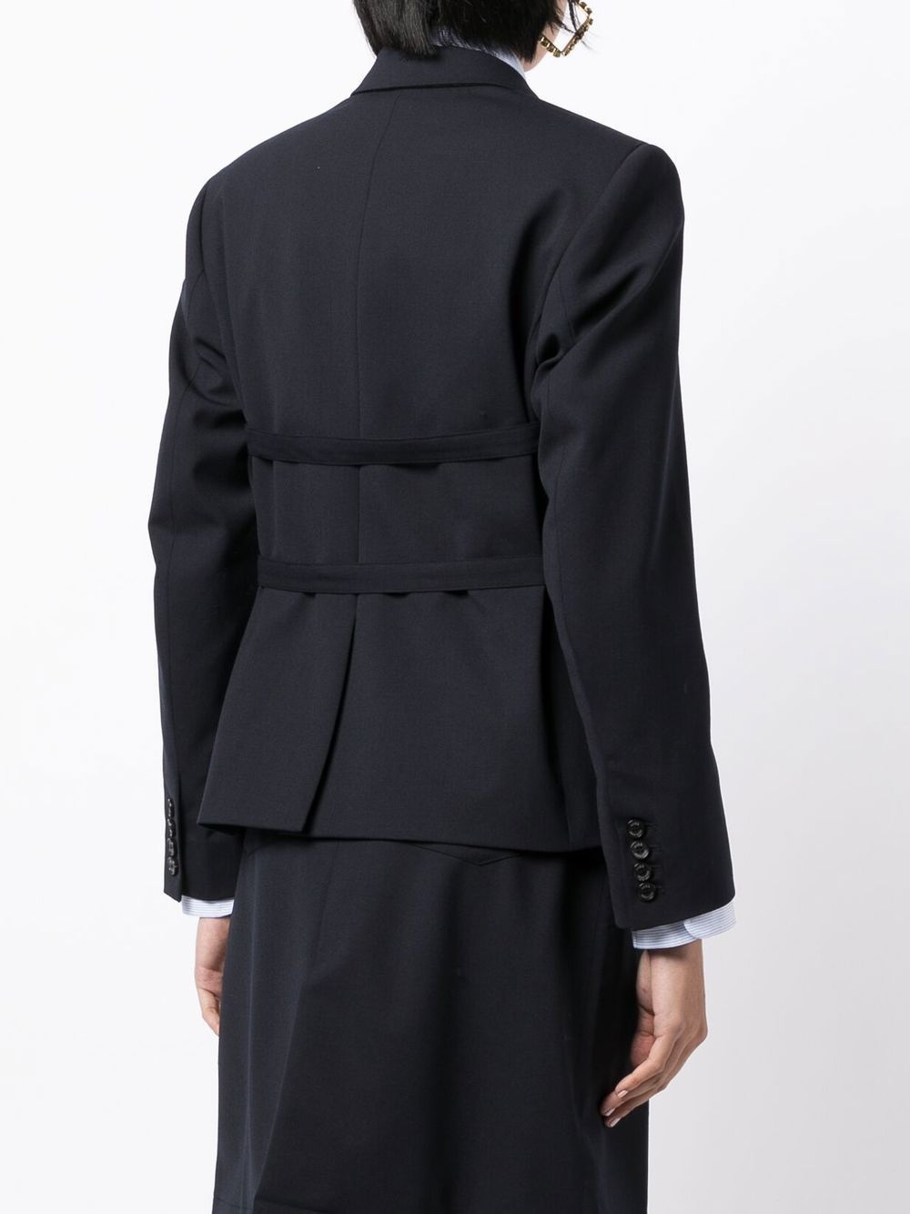 buckled-waistband detail blazer - 4