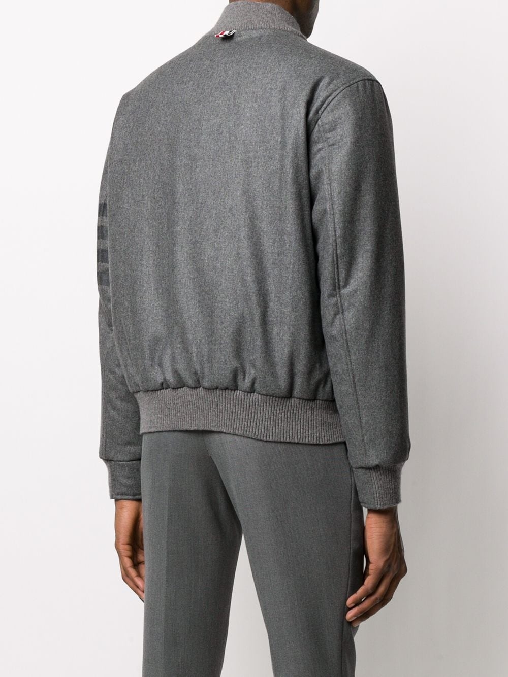 tonal 4-Bar flannel bomber jacket - 4
