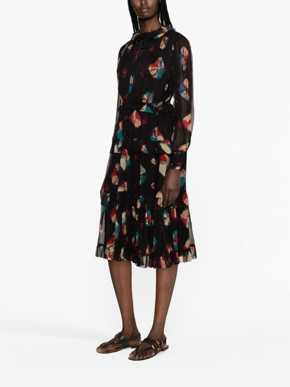 Reina chiffon midi dress - 4