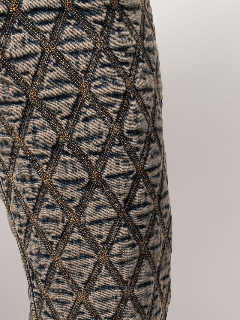 diamond embroidered slim fit jeans 5