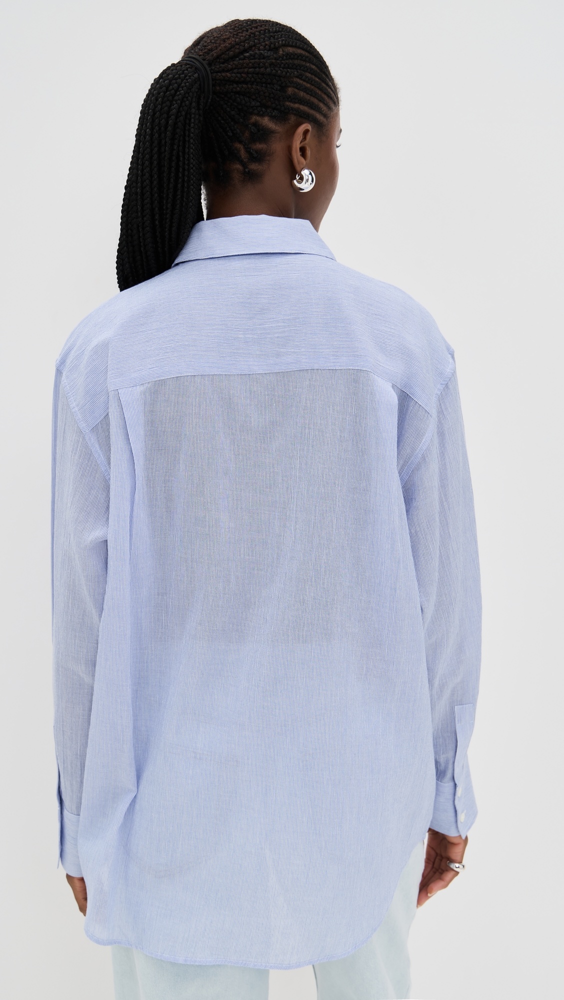Blue and White Mini Stripe Plaza Shirt - 2